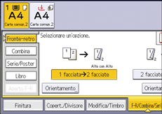 Illustrazione della schermata sul pannello di controllo
