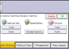 Illustrazione della schermata sul pannello di controllo