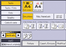 Illustrazione della schermata sul pannello di controllo