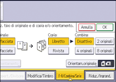 Illustrazione della schermata sul pannello di controllo