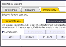 Illustrazione della schermata sul pannello di controllo