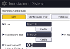 Illustrazione della schermata sul pannello di controllo