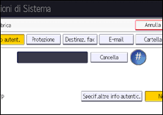 Illustrazione della schermata sul pannello di controllo
