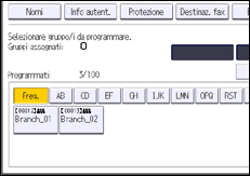 Illustrazione della schermata sul pannello di controllo