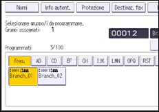 Illustrazione della schermata sul pannello di controllo