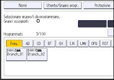 Illustrazione della schermata sul pannello di controllo