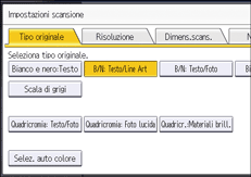 Illustrazione della schermata sul pannello di controllo