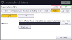 Illustrazione della schermata sul pannello di controllo