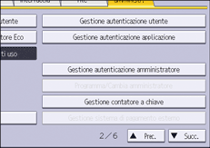 Illustrazione della schermata sul pannello di controllo