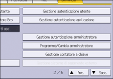 Illustrazione della schermata sul pannello di controllo