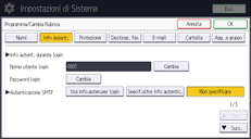 Illustrazione della schermata sul pannello di controllo