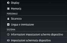 Illustrazione della schermata sul pannello di controllo