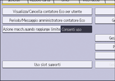 Illustrazione della schermata sul pannello di controllo