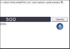 Illustrazione della schermata sul pannello di controllo