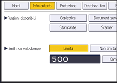 Illustrazione della schermata sul pannello di controllo