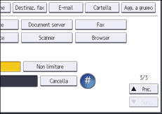 Illustrazione della schermata sul pannello di controllo