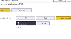 Illustrazione della schermata sul pannello di controllo