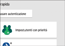 Illustrazione della schermata sul pannello di controllo