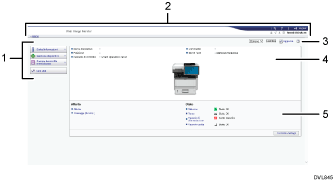 Illustrazione numerata della schermata del browser Web con didascalie numerate