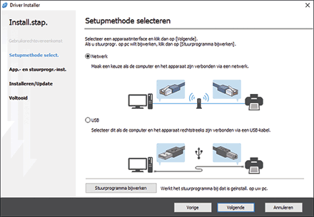 Illustratie stuurprogrammascherm