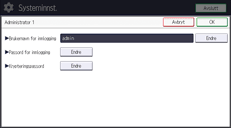 Illustrasjon av betjeningspanelet