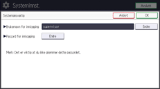 Illustrasjon av betjeningspanelet