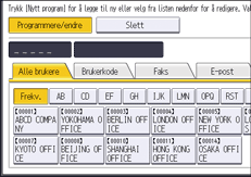 Illustrasjon av betjeningspanelet