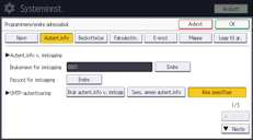Illustrasjon av betjeningspanelet