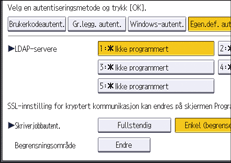 Illustrasjon av betjeningspanelet