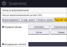 Illustrasjon av betjeningspanelet