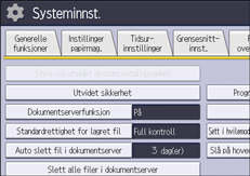Illustrasjon av betjeningspanelet