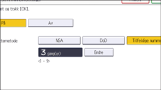 Illustrasjon av betjeningspanelet