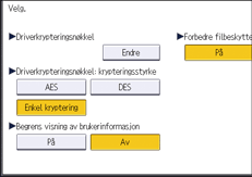 Illustrasjon av betjeningspanelet