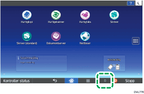 Illustrasjon av betjeningspanelet