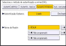 Ilustração do ecrã do painel de operação