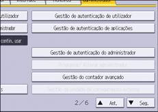Ilustração do ecrã do painel de operação