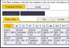 Ilustração do ecrã do painel de operação