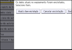 Ilustração do ecrã do painel de operação