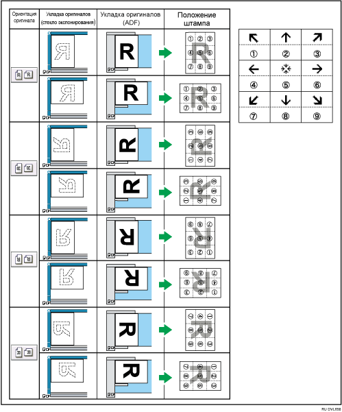 Иллюстрация расположения штампа