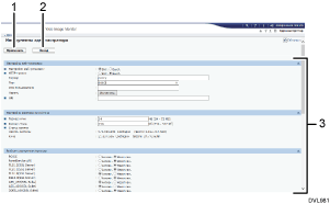 Иллюстрация экрана веб-браузера с пронумерованными сносками