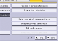 Bild på användarpanelens skärm