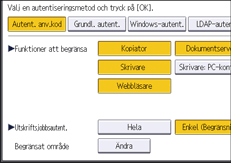 Bild på användarpanelens skärm