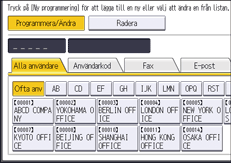 Bild på användarpanelens skärm