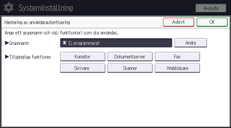 Bild på användarpanelens skärm