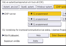 Bild på användarpanelens skärm