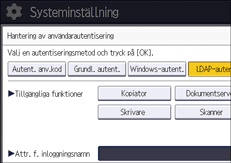 Bild på användarpanelens skärm
