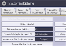 Bild på användarpanelens skärm
