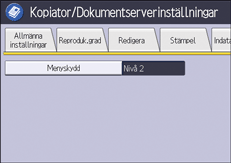 Bild på användarpanelens skärm