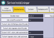 Bild på användarpanelens skärm