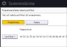 Bild på användarpanelens skärm